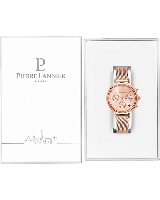 PIERRE LANNIER Lutecia Chronograph Rose Gold Stainless Steel Bracelet