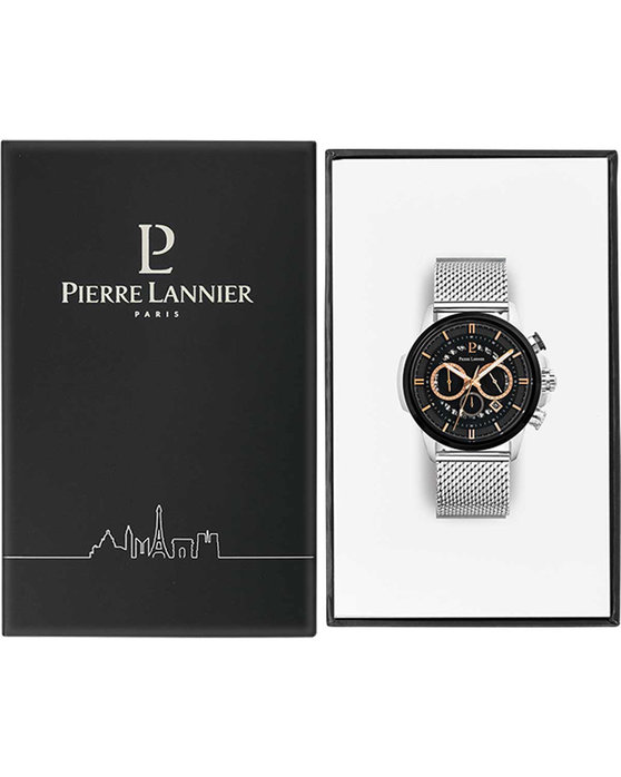 PIERRE LANNIER Sentinelle Chronograph Silver Stainless Steel Bracelet