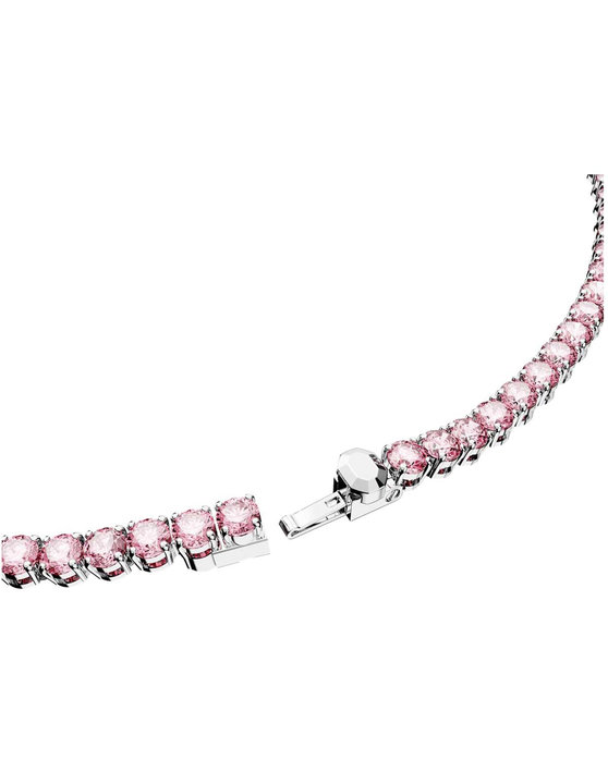 SWAROVSKI Pink Matrix Tennis necklace Round cut (Small)