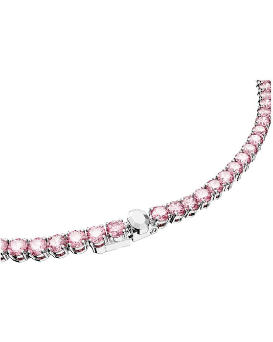 SWAROVSKI Pink Matrix Tennis necklace Round cut (Small)