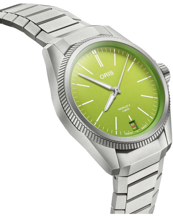 ORIS ProPilot X Kermit Edition Automatic Silver Titanium Bracelet