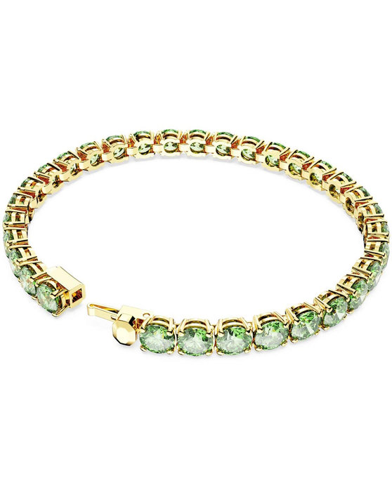 SWAROVSKI Green Matrix Tennis bracelet Round cut (Small)