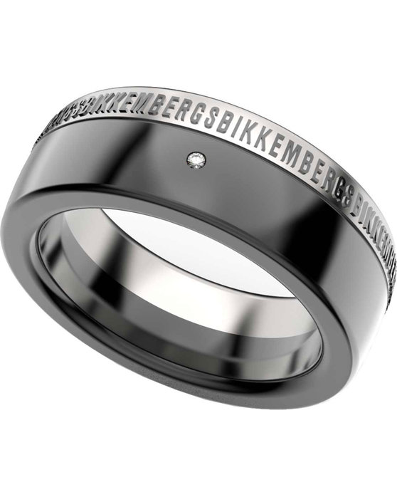 Δαχτυλίδι BIKKEMBERGS Band από ανοξείδωτο ατσάλι με διαμάντια (No 22)