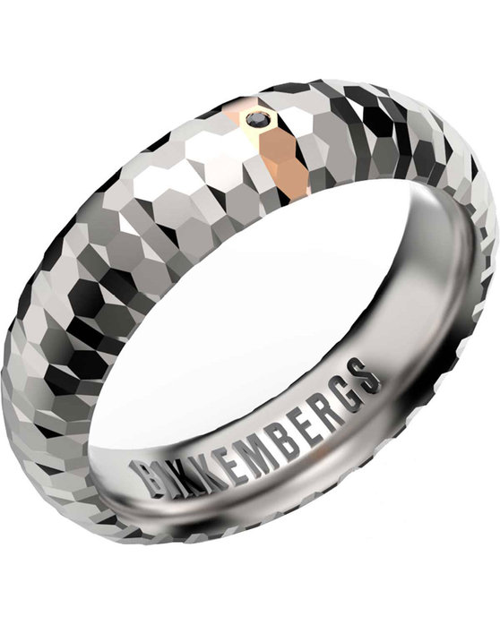 Δαχτυλίδι BIKKEMBERGS Geometrics από ανοξείδωτο ατσάλι με διαμάντια (No 24)