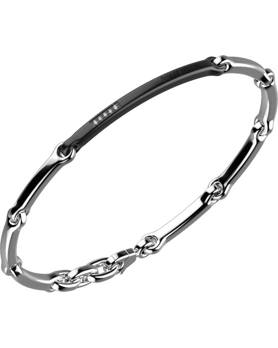 BIKKEMBERGS Hammer Stainless Steel Bracelet with Diamonds kosmima.gr