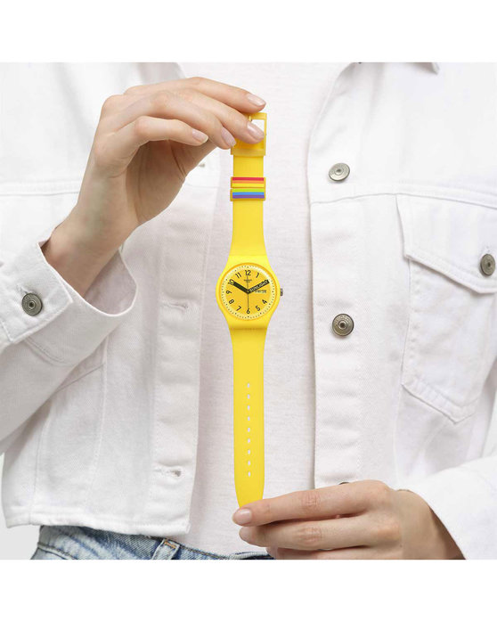 SWATCH Proudly Yellow Yellow Silicone Strap