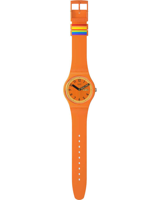 SWATCH Proudly Orange Orange Silicone Strap