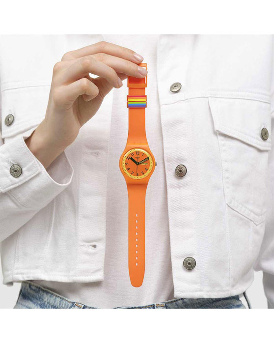 SWATCH Proudly Orange Orange Silicone Strap