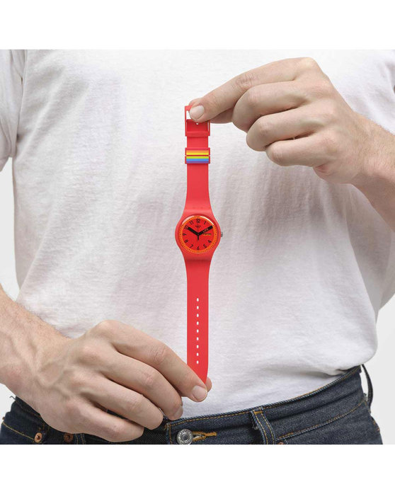 SWATCH Proudly Red Red Silicone Strap