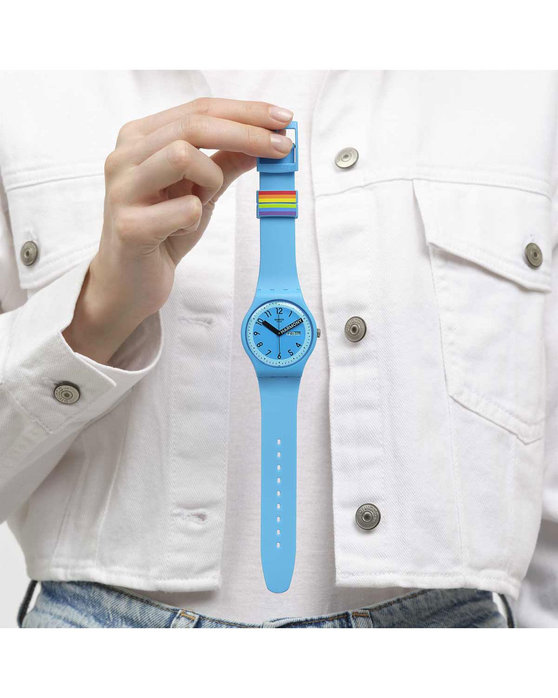 SWATCH Proudly Blue Light Blue Silicone Strap