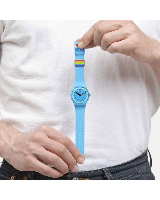 SWATCH Proudly Blue Light Blue Silicone Strap