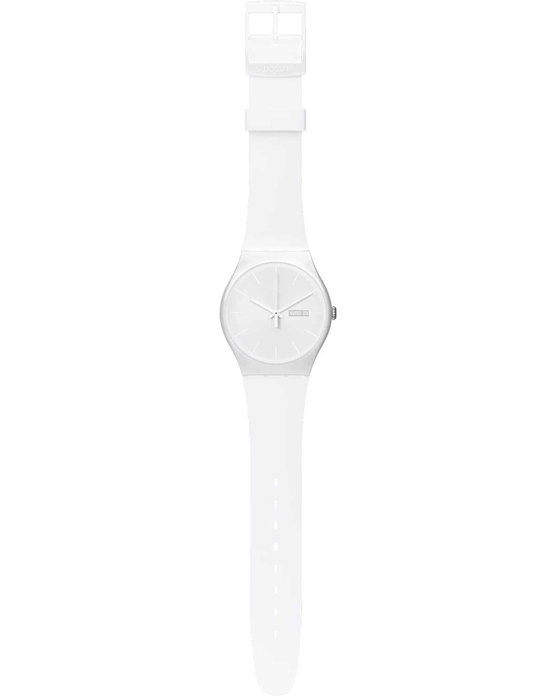 SWATCH White Rebel with White Silicone Strap