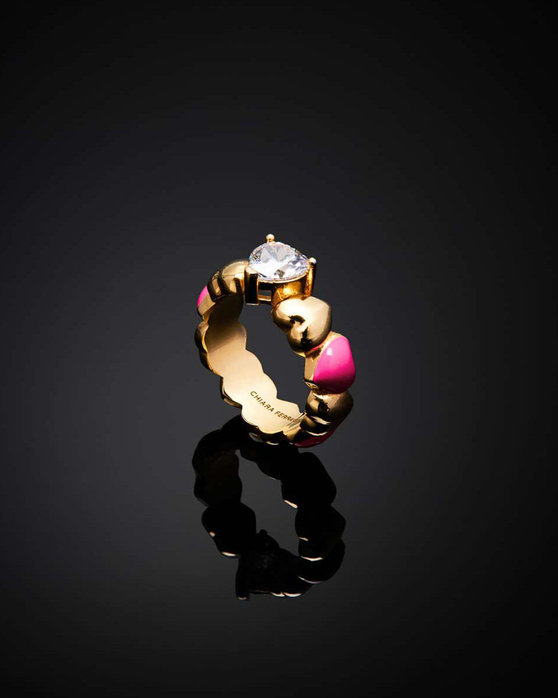 Δαχτυλίδι CHIARA FERRAGNI Cuoricino Neon από επιχρυσωμένο (18Κ) κράμα μετάλλων με καρδιά (No 14)