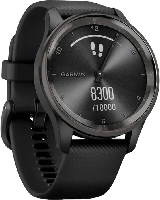 GARMIN Vivomove Trend Slate Bezel with Black Case and Silicone Band