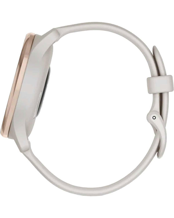 GARMIN Vivomove Trend Peach Gold Bezel with White Cream Case and Silicone Band