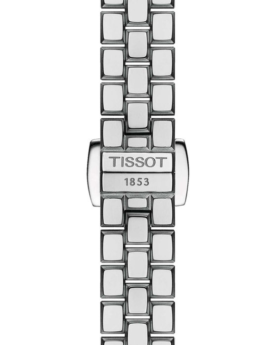 TISSOT T-Lady Lovely Square Diamonds Silver Stainless Steel Bracelet