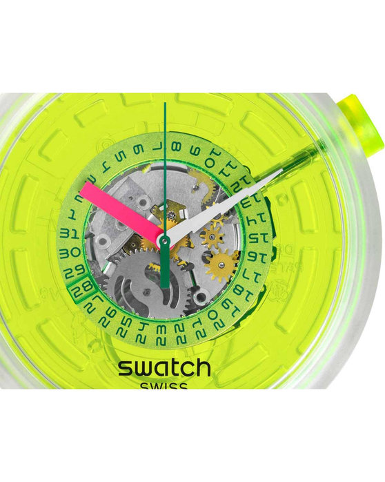 SWATCH Big Bold Blinded By Neon Green Biosourced Strap