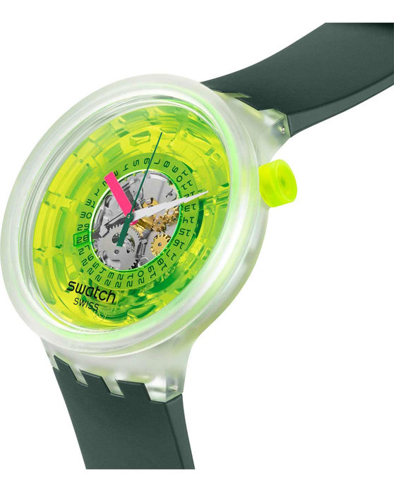 SWATCH Big Bold Blinded By Neon Green Biosourced Strap