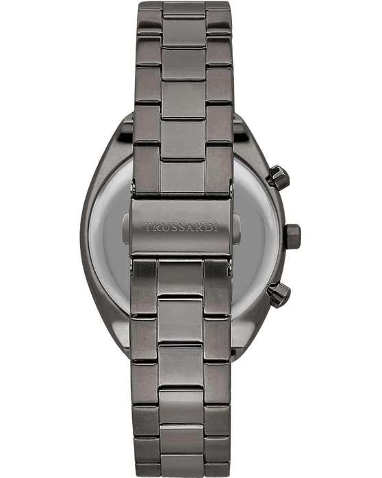 TRUSSARDI Metropolitan Dual Time Black Metallic Bracelet