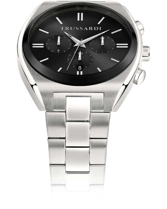 TRUSSARDI Metropolitan Dual Time Silver Metallic Bracelet