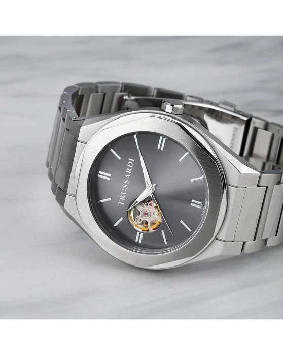 TRUSSARDI Brink Automatic Silver Metallic Bracelet