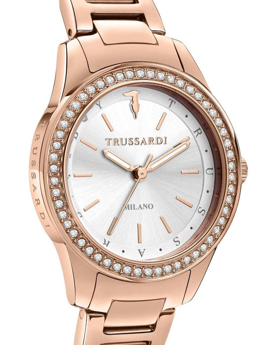 TRUSSARDI T-Sky Crystals Rose Gold Metallic Bracelet