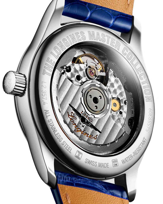 LONGINES The LONGINES Master Collection Diamonds Automatic Blue Leather Strap