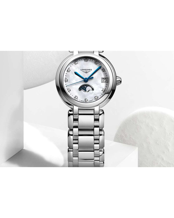 LONGINES PrimaLuna Diamonds Silver Stainless Steel Bracelet