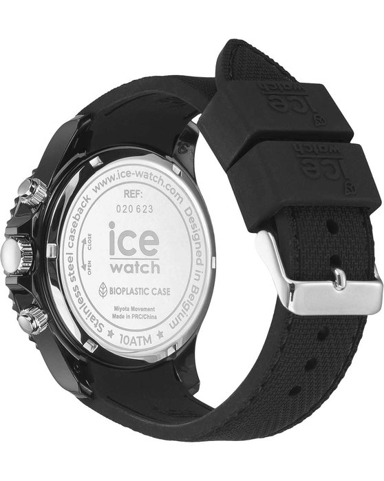 ICE WATCH Chrono with Black Silicone Strap (L)