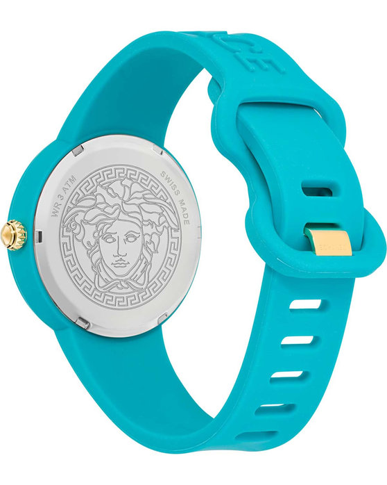 VERSACE Medusa Pop Turquoise Rubber Strap