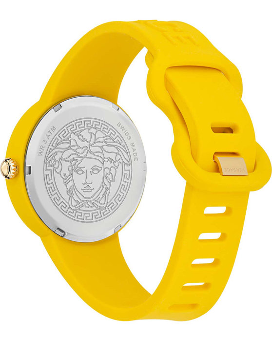 VERSACE Medusa Pop Yellow Rubber Strap