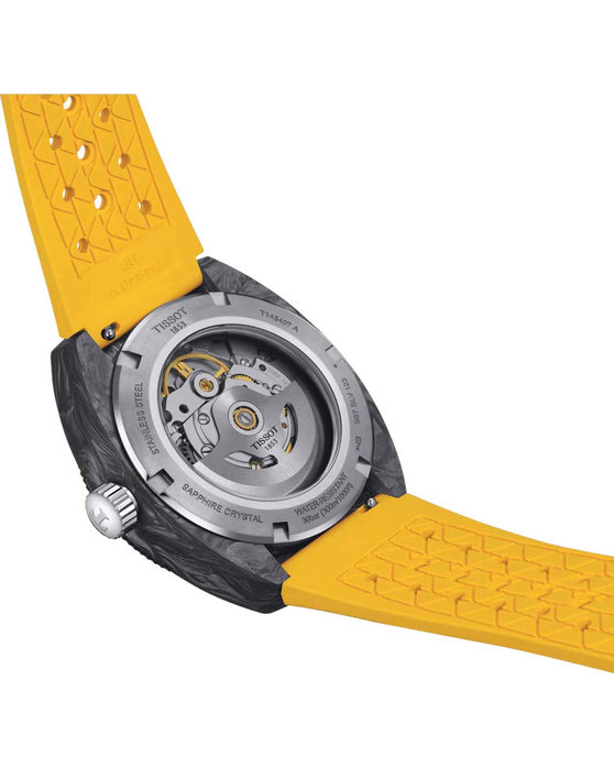 TISSOT T-Sport Sideral S Automatic Yellow Rubber Strap