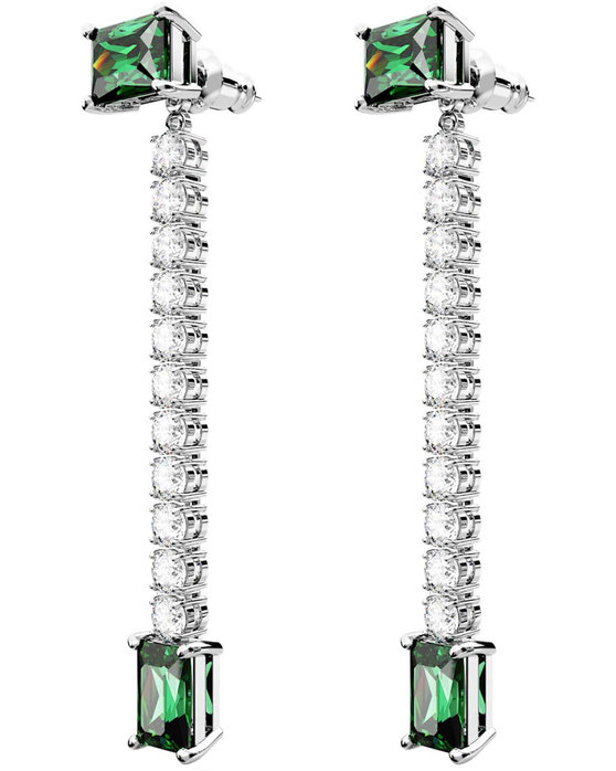 SWAROVSKI Green Matrix drop earrings (mixed cuts)