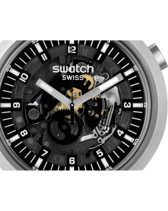 SWATCH Dark Irony Black Silicone Strap