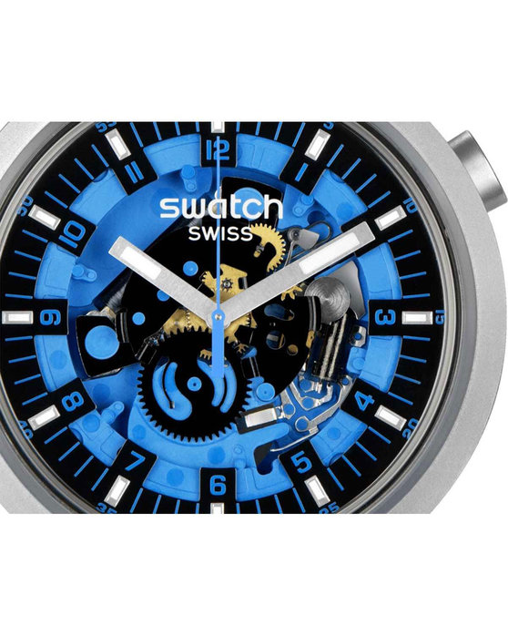 SWATCH Azure Blue Daze Two Tone Silicone Strap