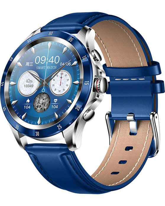 DAS.4 SQ22 Smartwatch Blue Leather Strap