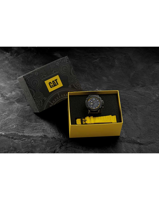 CATERPILLAR Auto-Max Automatic Black Silicone Strap Limited Edition Gift Set