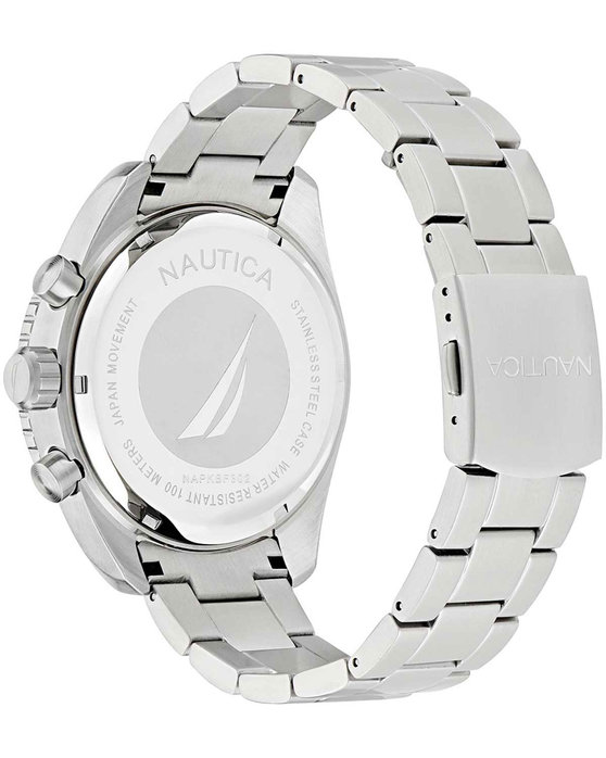 NAUTICA Key Biscayne Chronograph Silver Stainless Steel Bracelet Gift Set