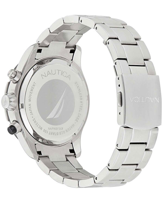 NAUTICA NST Chronograph Silver Stainless Steel Bracelet Gift Set