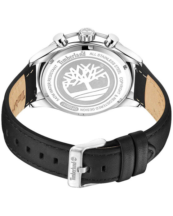 TIMBERLAND Ashmont Dual Time Black Leather Strap