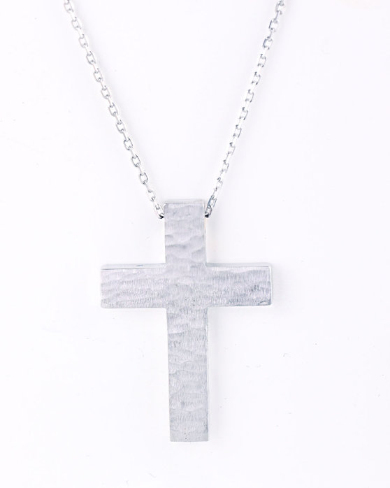 14ct White Gold Double Sided Cross by FaCaDoro