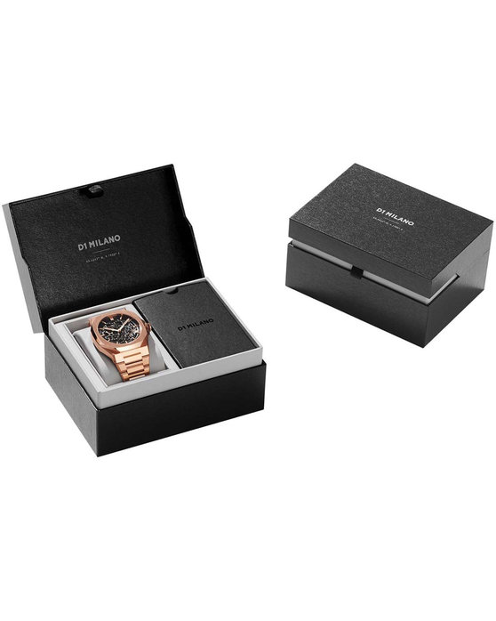 D1 MILANO Skeleton Automatic Rose Gold Stainless Steel Bracelet