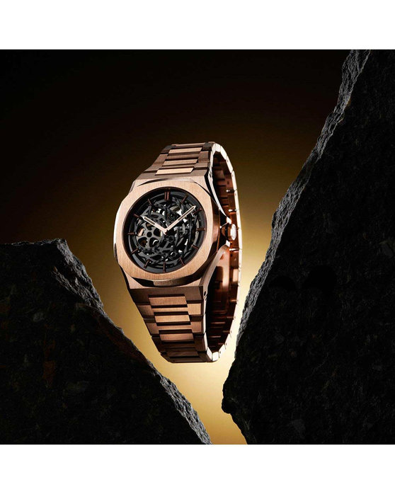 D1 MILANO Skeleton Automatic Rose Gold Stainless Steel Bracelet