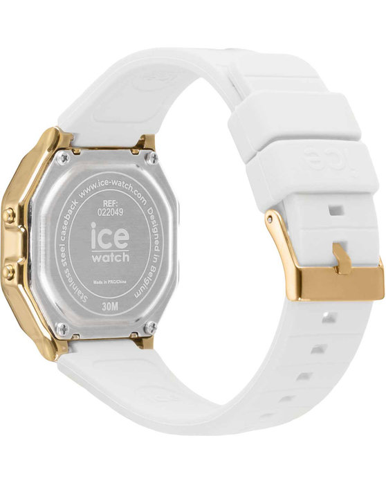 ICE WATCH Digit Retro Chronograph White Silicone Strap (S)