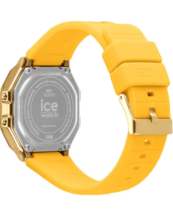 ICE WATCH Digit Retro Chronograph Yellow Silicone Strap (S)