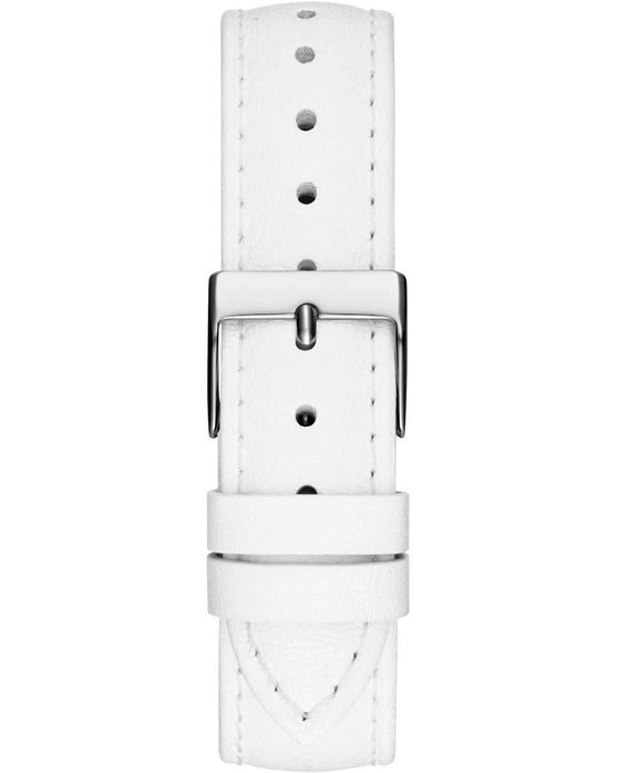 GUESS G Gloss Crystals White Leather Strap