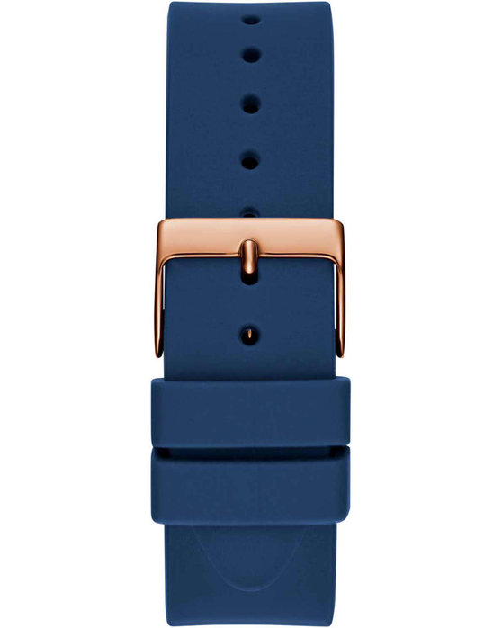 GUESS Cubed Blue Rubber Strap