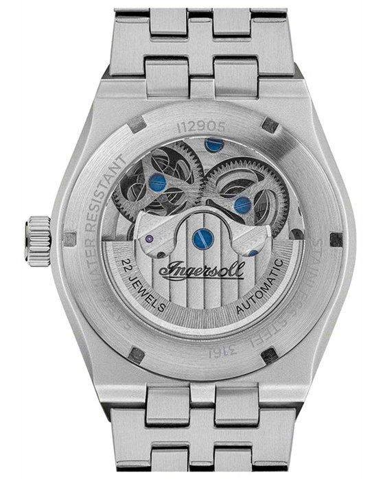 INGERSOLL Broadway Automatic Dual Time Silver Stainless Steel Bracelet