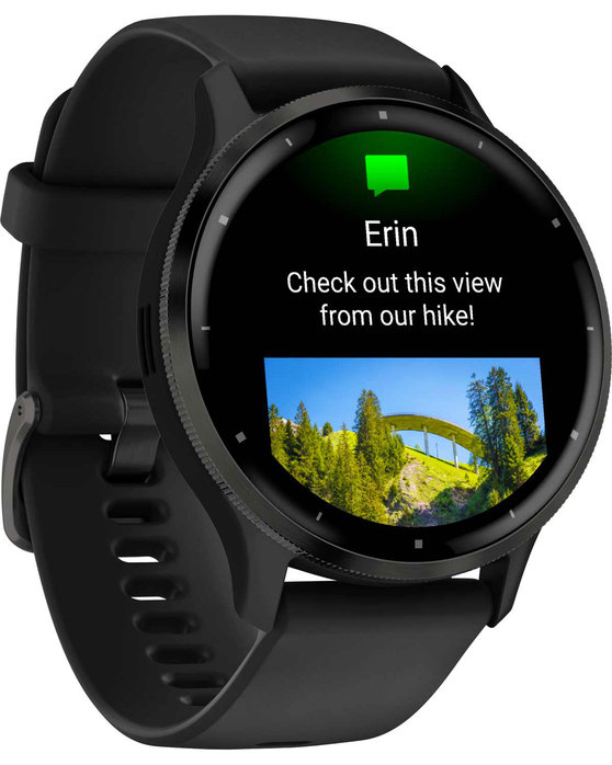 GARMIN Venu 3 Slate Bezel with Black Silicone Band