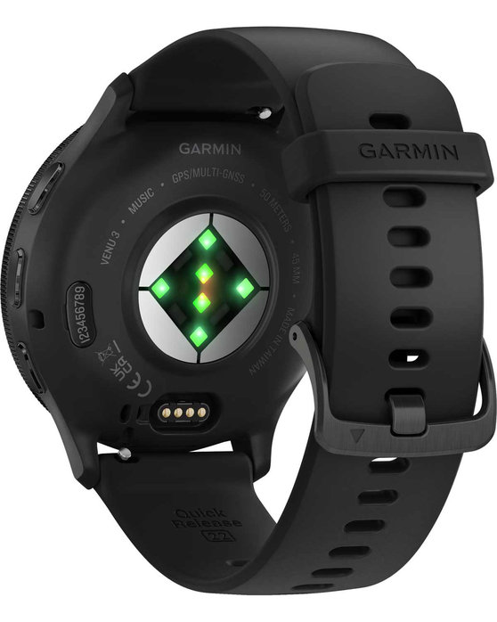 GARMIN Venu 3 Slate Bezel with Black Silicone Band